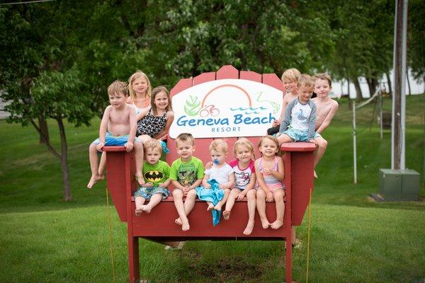 Don't forget to take a photo on our big red chair!  It's fun to compare the photos from year to year as the kids grow up!