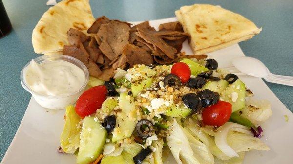 Gyro salad with beef...delicious!