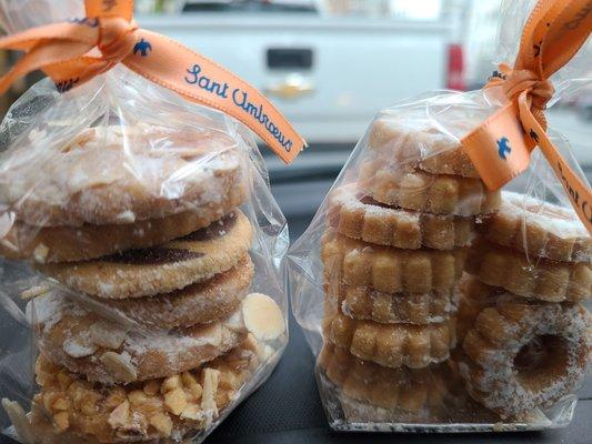 Mixed cookies on the left. Apricot cookies on the right  Not too sweet and perfect with coffee