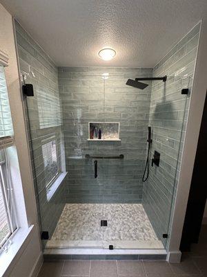 The after of a complete shower project by RC Construction