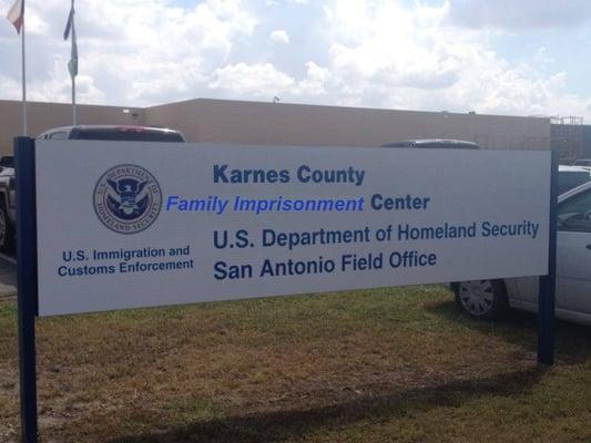 Karnes County Civil Detention Center, renamed Karnes County Residential Center. Holding families against their will.