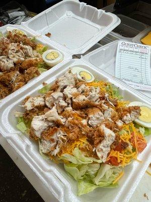 Fried Chicken Salad. We make several of our sauces and dressings in house - including our RANCH dressing - SO SO good!