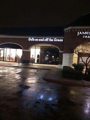 Exterior of store at night