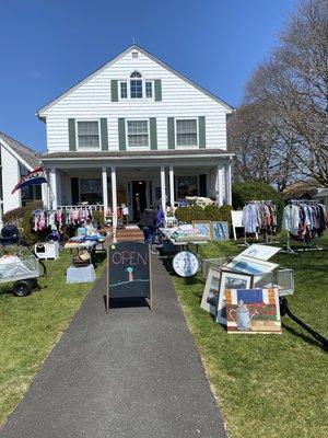 Our charming little shop is in the front rooms of the Rectory on the grounds of the Queen of the Most Holy RC Church