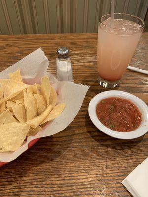 Strawberry lemonade chips and salsa