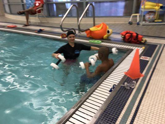 Aquatherapy in the 90 degree pool!