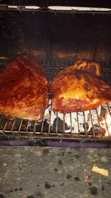 Even Beef Briskets ....slow smoked