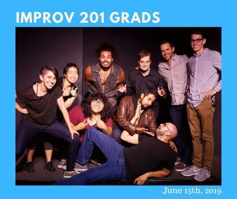 June 2019, Improv 201 graduates. Aka, Hole in the Wall.