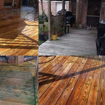 Power washed deck