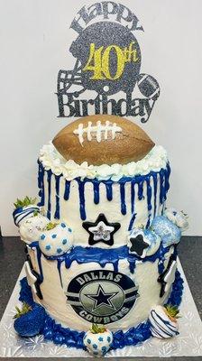 Dallas Cowboys themed birthday cake