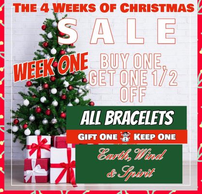 4 WEEKS OF CHRISTMAS SALEWEEK ONEBUY 1 BRACELETGET ONE 1/2 OFF! Beautiful Gift For Your Special Someone & One To Treat Yourself!