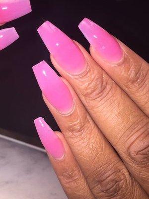 Pink acrylic no polish