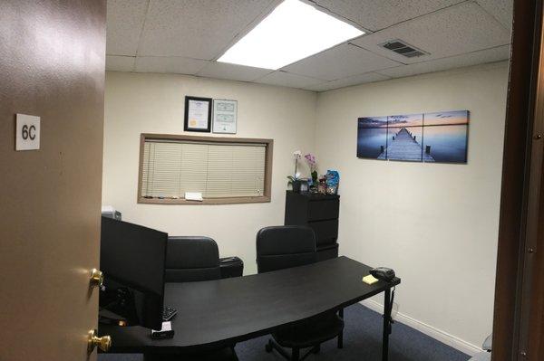 The inside of our tax preparation office in North Hollywood, CA.