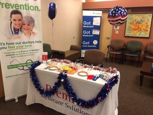 Celebrating 4th of July at a local provider's office and their patients.