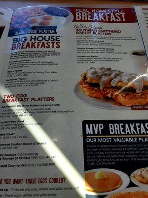 Breakfast menu Snapshots!