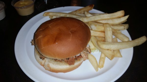 BBQ Sandwich and Fries