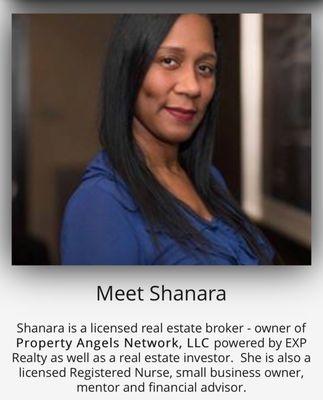 Shanara Crater is a licensed Real Estate Broker--Owner Of Property Angels Network, LLC.