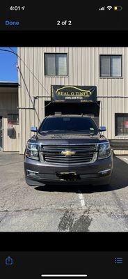 Chevy Tahoe 35% Windshield tint. We take all makes and models!