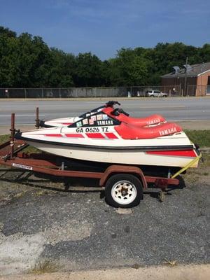 2 Yamaha Wave Runners with trailer $1,000