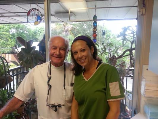 Dr. Philip Glatstein, the dentist's dentist and his assistant Monica.