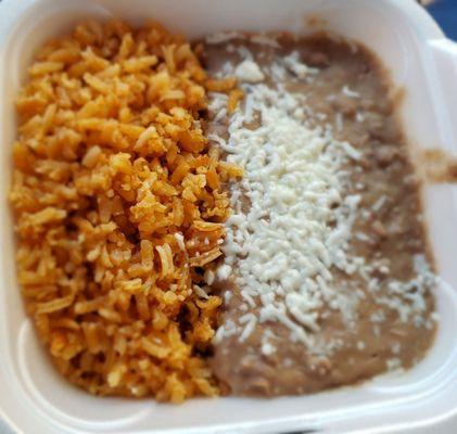 The rice and beans.