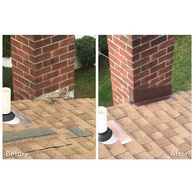 Chimney flashing repair, Wantagh NY