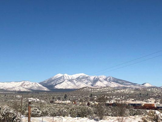 God's Handiwork in plain view!! The snowy San Francisco Peaks!!