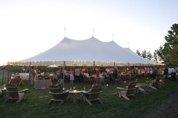 Wedding Tent and adirondack furniture