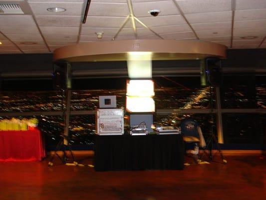 Our set-up on the 108th floor of the Stratosphere Tower for a party.