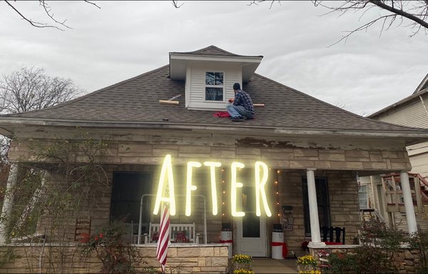 After pic of customers house. New roof and rebuild of dormers.