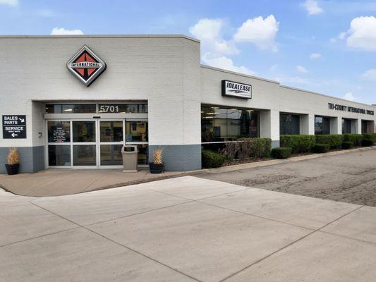 Entrance to Tri-County International Trucks in Dearborn, Michigan