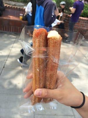 Strawberry and cream filled churro!