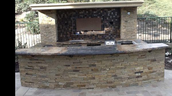 Outdoor BBQ stonework