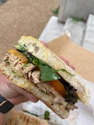 Smoked chicken salad sandwich