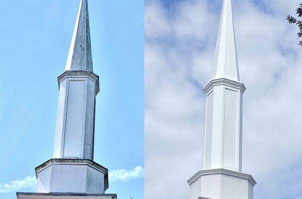 Shining up that steeple!