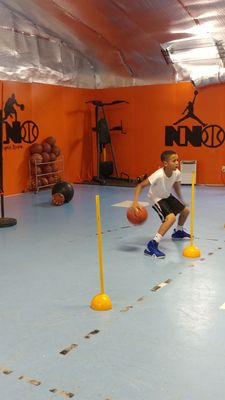 One of my clients working on his ball-handling skills he's just 11