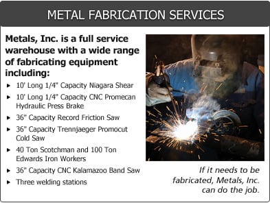 We offer full service metal fabricating using welding, CNC plasma, punching, shearing, and bending. All fabrication is OSHA compliant.