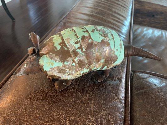 Found this little copper armadillo there.  Great store.