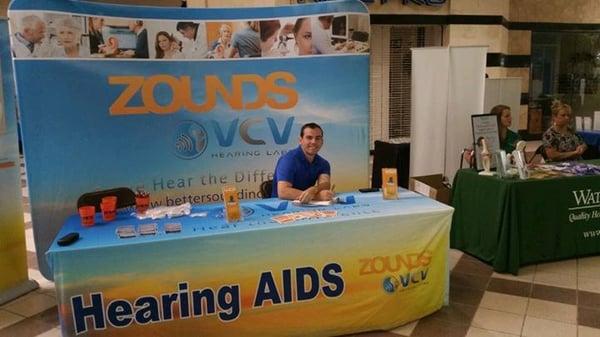 Zounds booth at the Health Fair Hearing evaluations