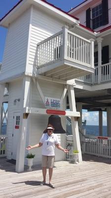 Awesome tour guide/representative educating us on history of New Canal Lighthouse in New Orleans