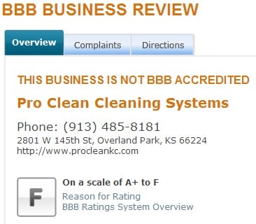 Rating with the Better Business Bureau