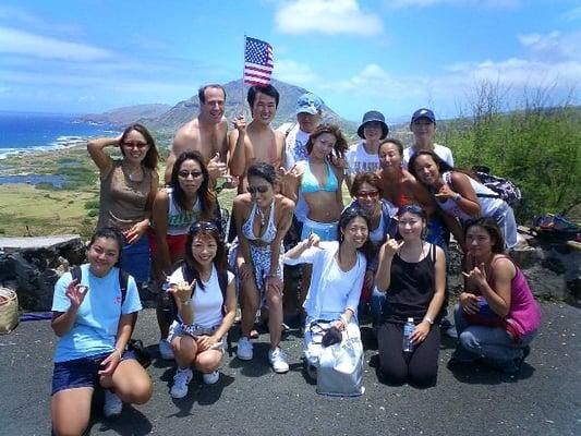 Academia Language School activity up Diamond Head