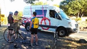 Our mobile bike shop on location.