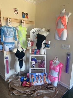 Summer is here! Bright colors available in lingerie and swimwear.