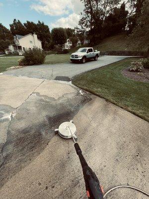 POV of our Surface cleaner in action. Goodbye winter grime!