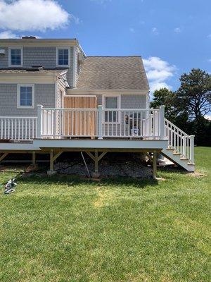 New deck railing and out door shower