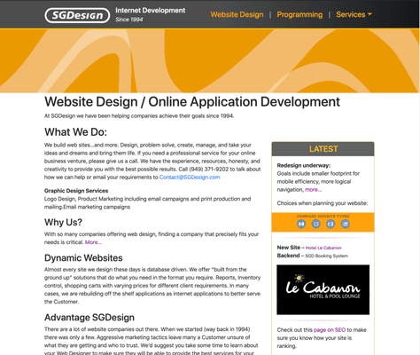 SGDesign is a premiere web development company with over 25 years of experience.