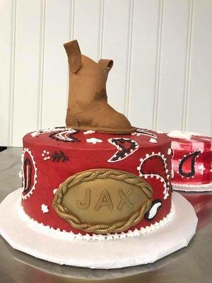 Western boot cake