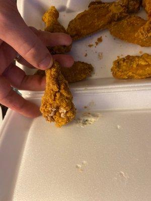 Plastic on my 8 Piece fried Wings