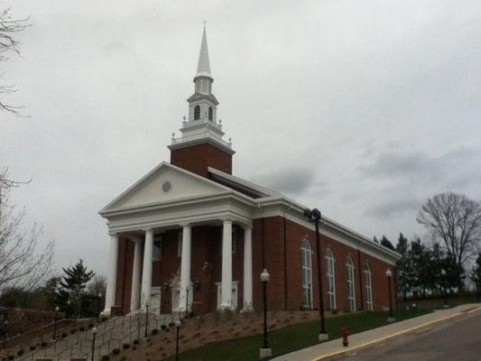 The new chapel at Waynesburg University is just up the hill from the excellent performing arts center.